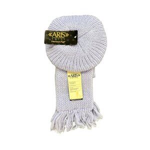 Aris Knits Thermal Puff Lavender Acrylic Scarf With Tassels